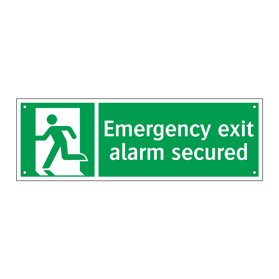 Emergency exit alarm secured