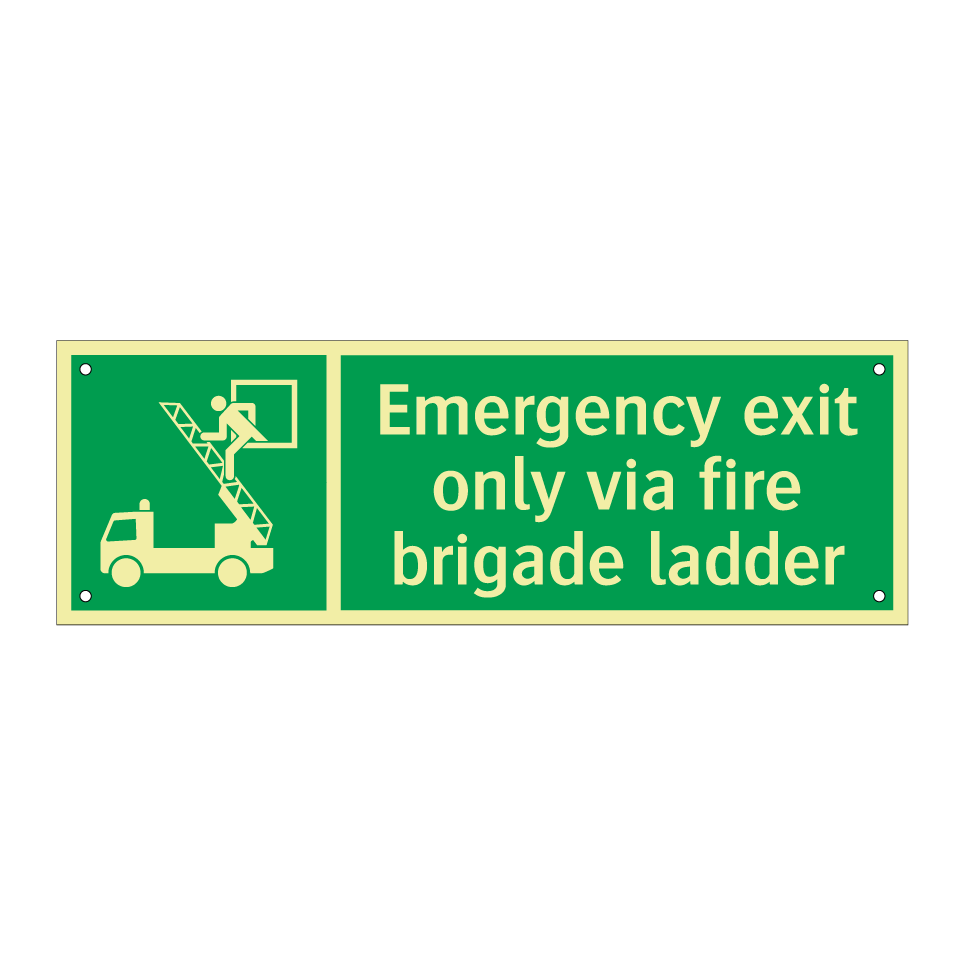 Emergency exit only via fire brigade ladder