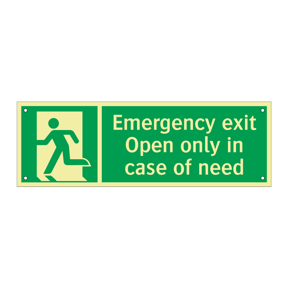 Emergency exit Open only in case of need