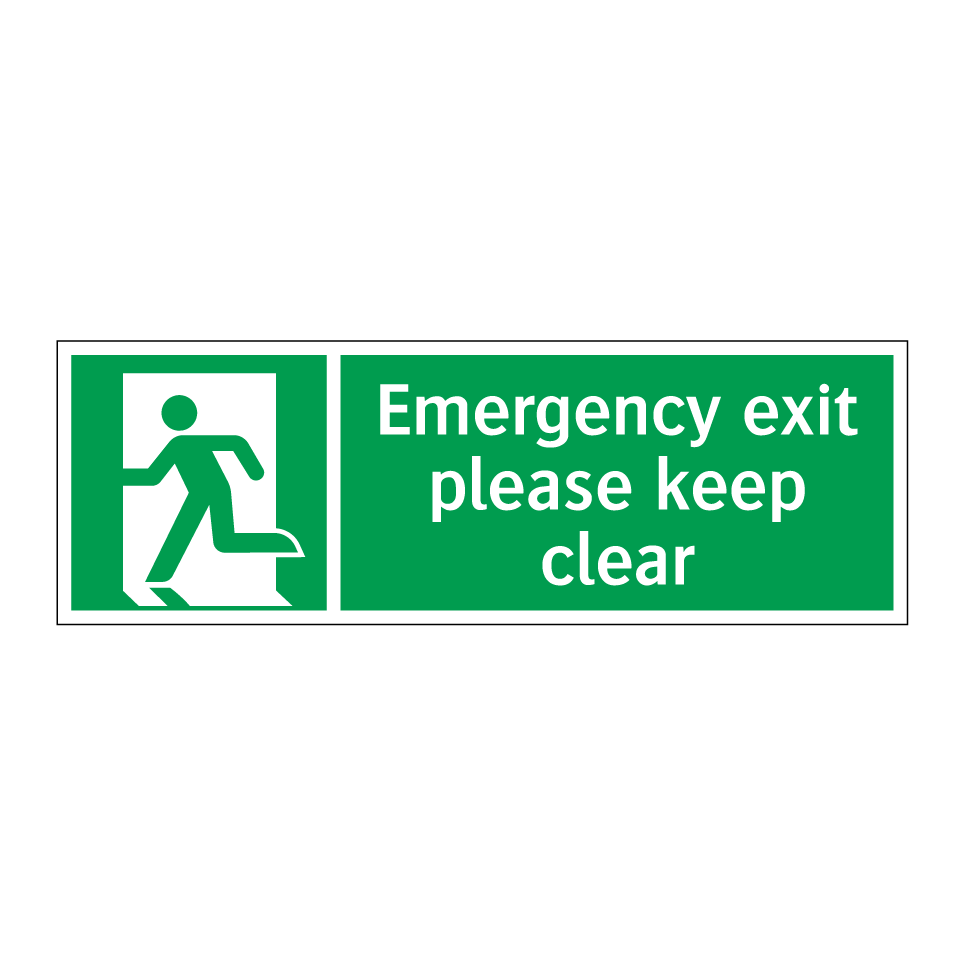 Emergency exit please keep clear
