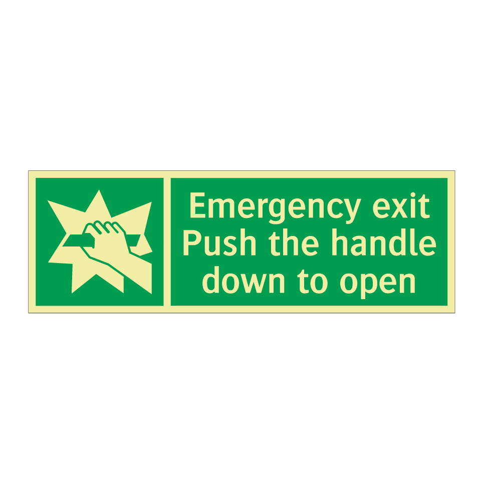 Emergency exit Push the handle down to open