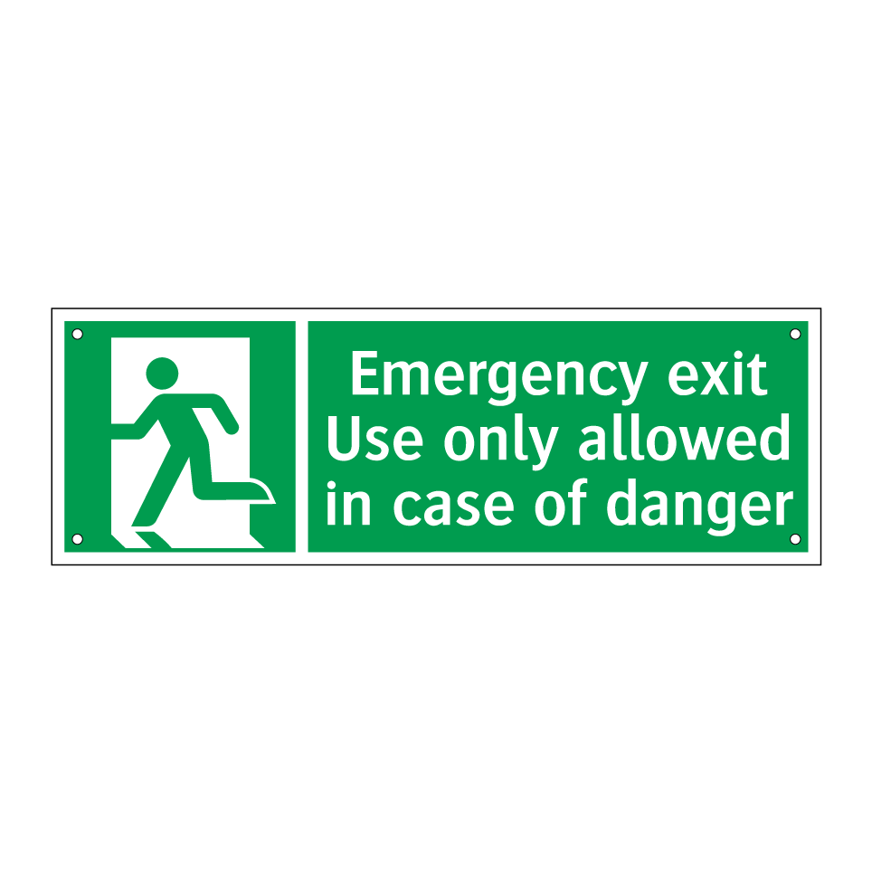 Emergency exit Use only allowed in case of danger