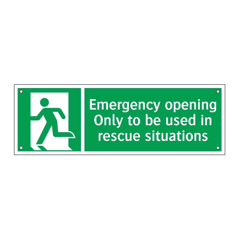 Emergency opening Only to be used in rescue situations