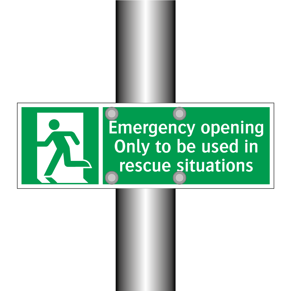 Emergency opening Only to be used in rescue situations