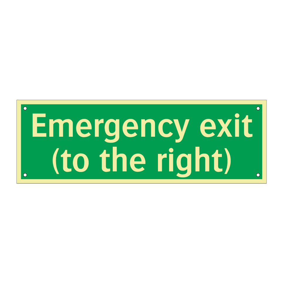 Emergency exit (to the right)