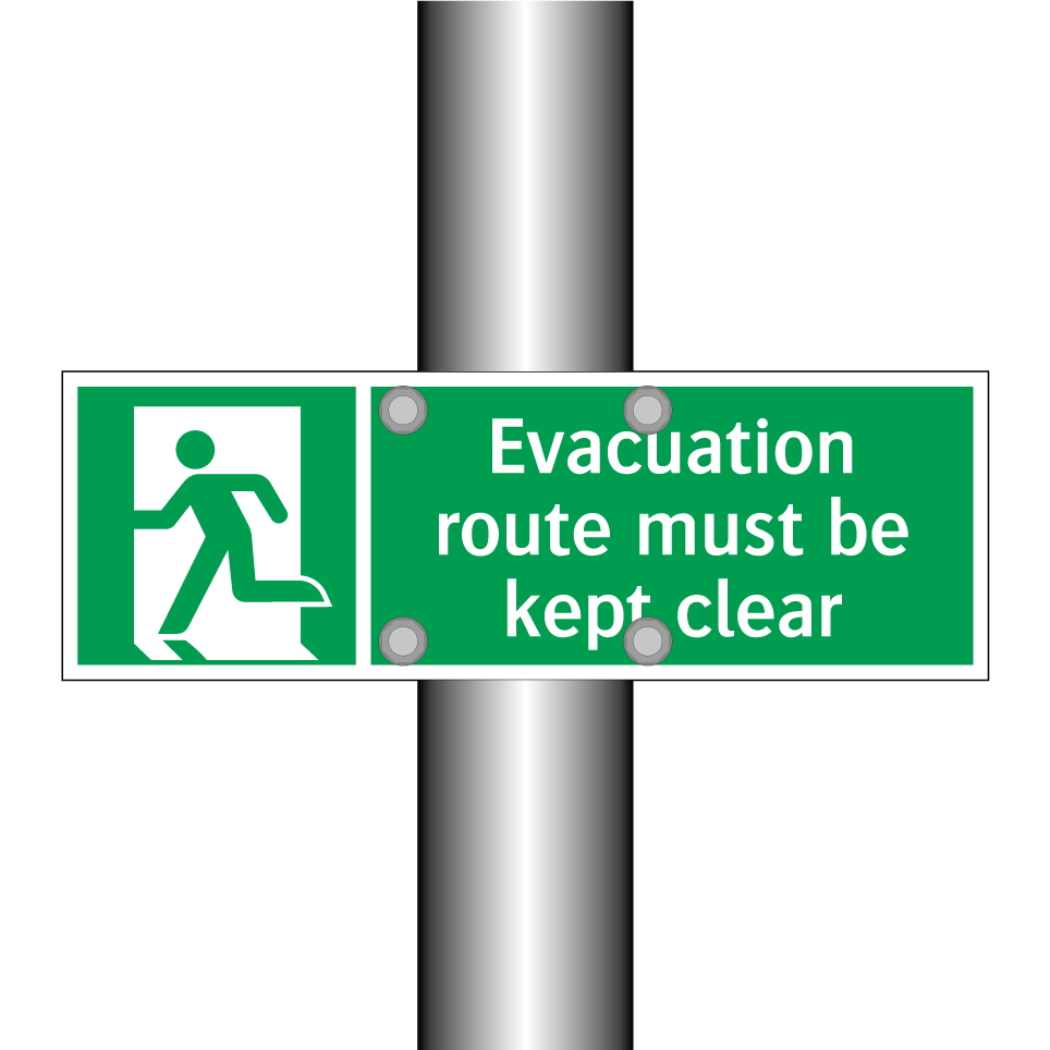 Evacuation route must be kept clear