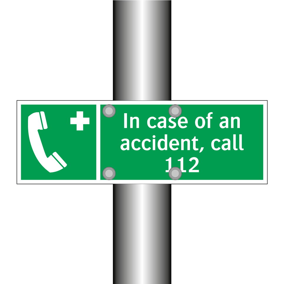 In case of an accident, call 112