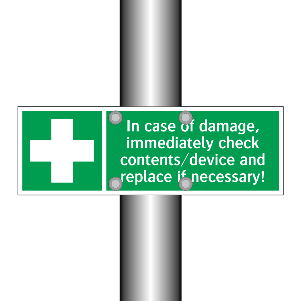 In case of damage, immediately check contents/device and replace if necessary!
