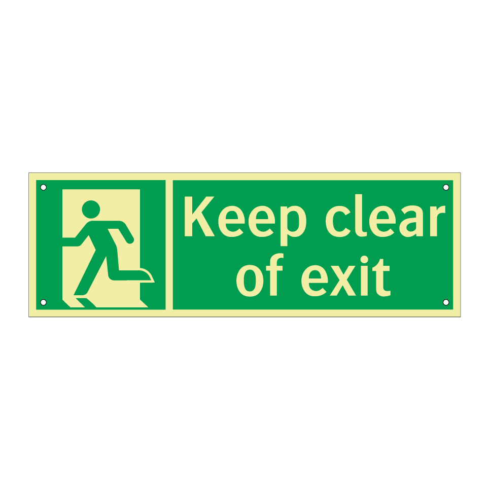 Keep clear of exit