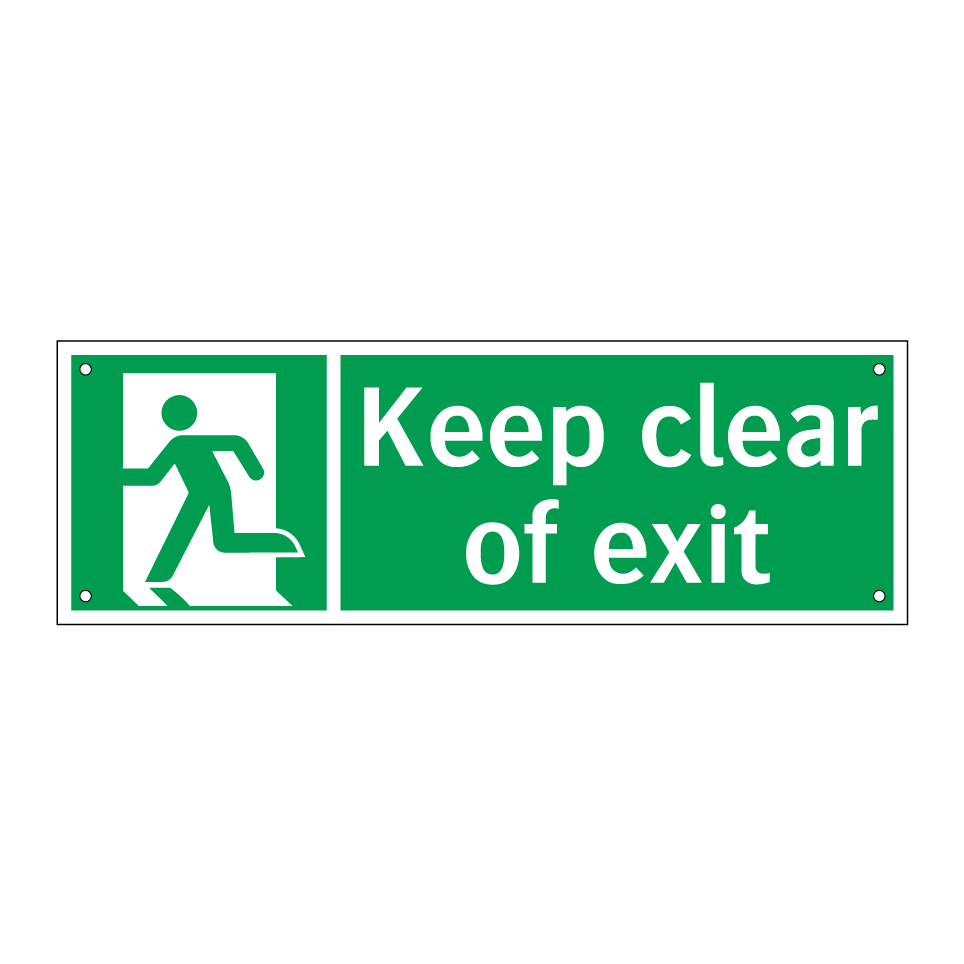 Keep clear of exit