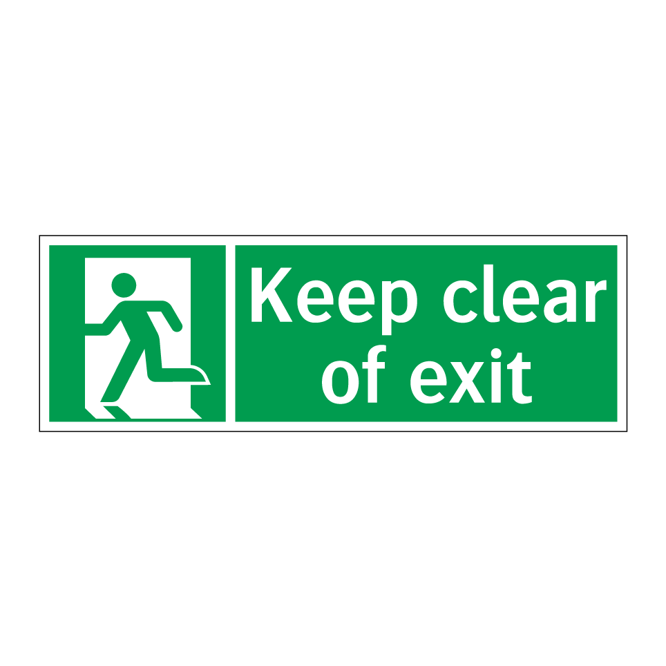 Keep clear of exit