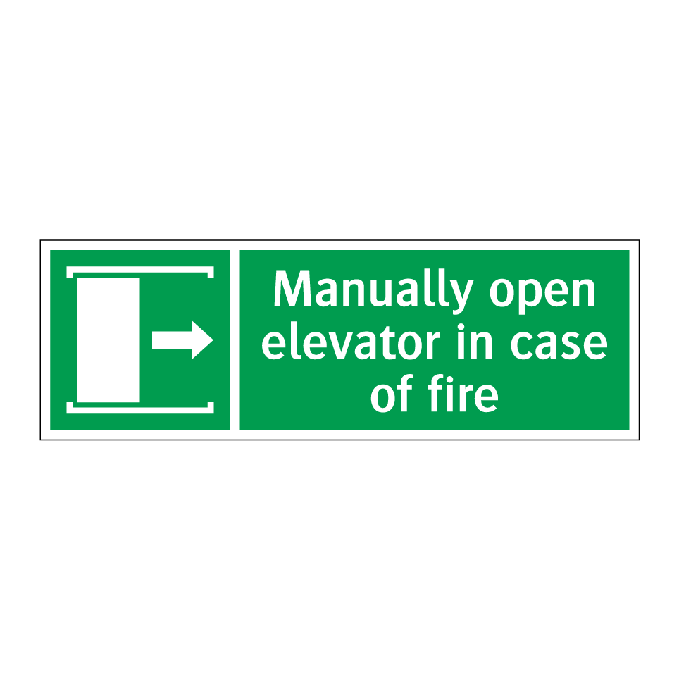 Manually open elevator in case of fire