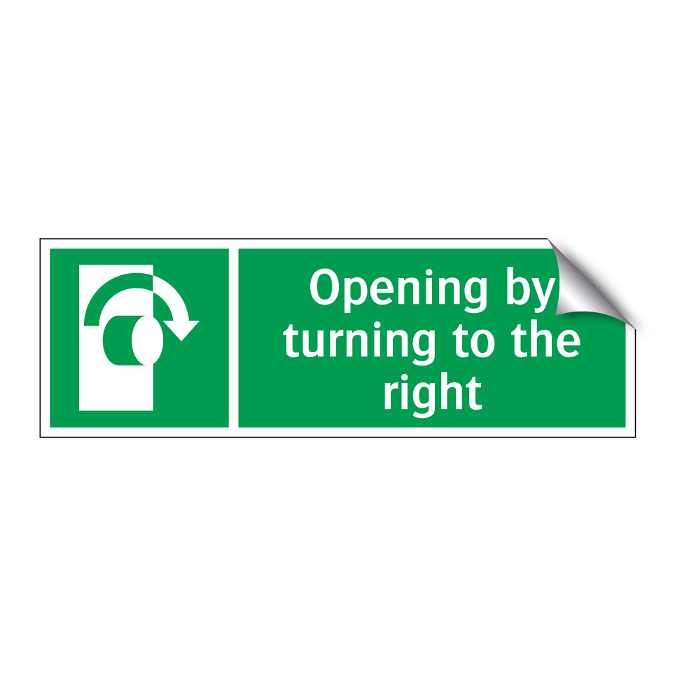 Opening by turning to the right