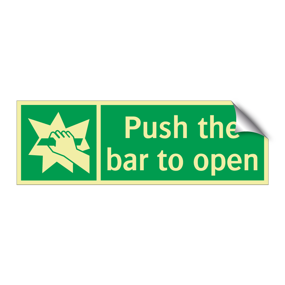 Push the bar to open