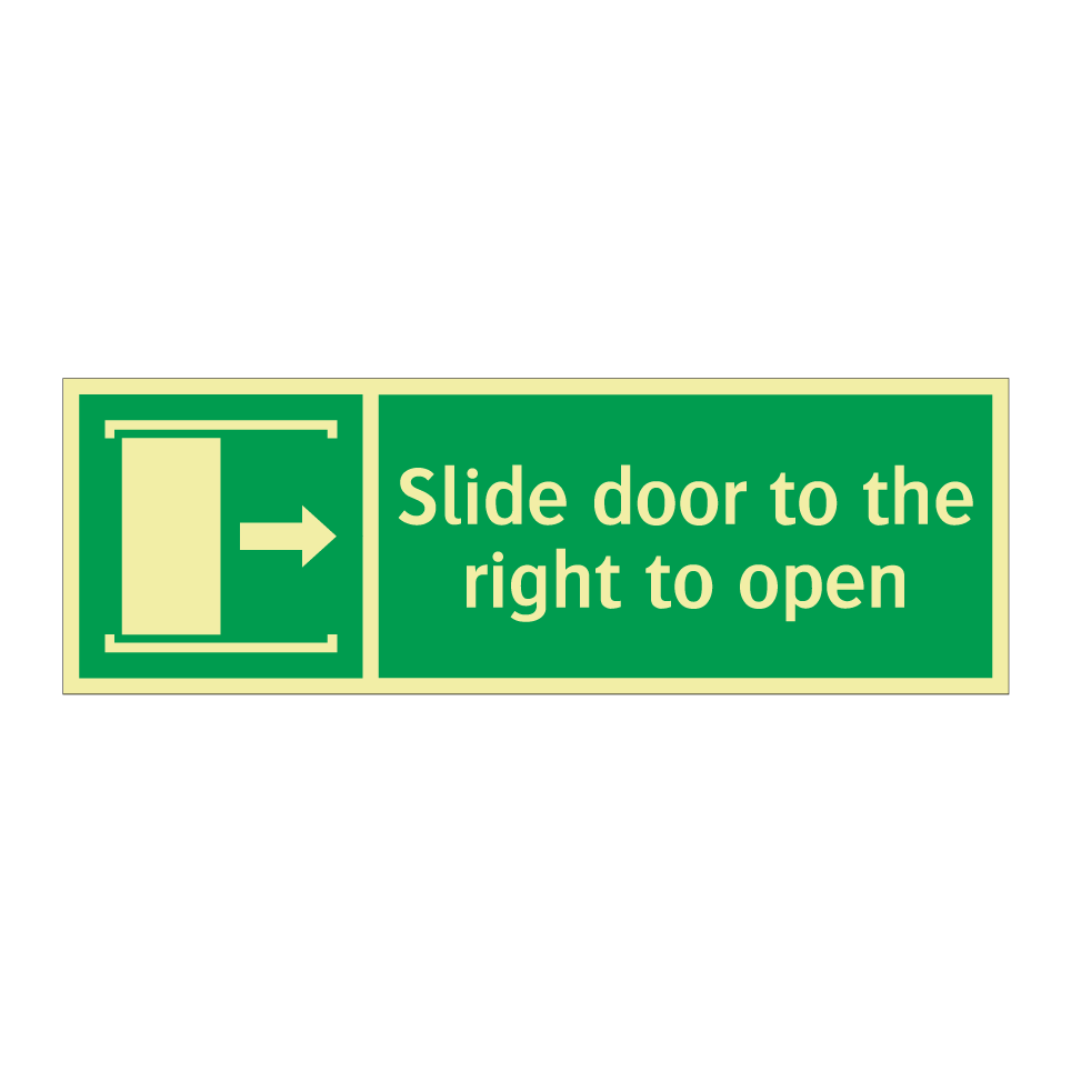 Slide door to the right to open