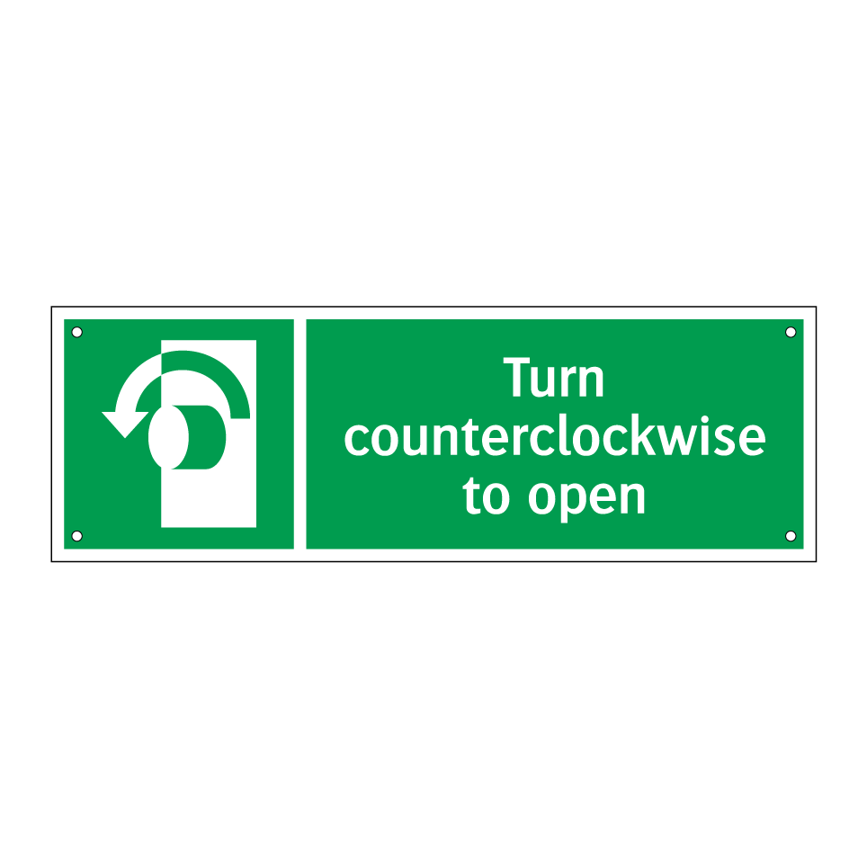 Turn counterclockwise to open