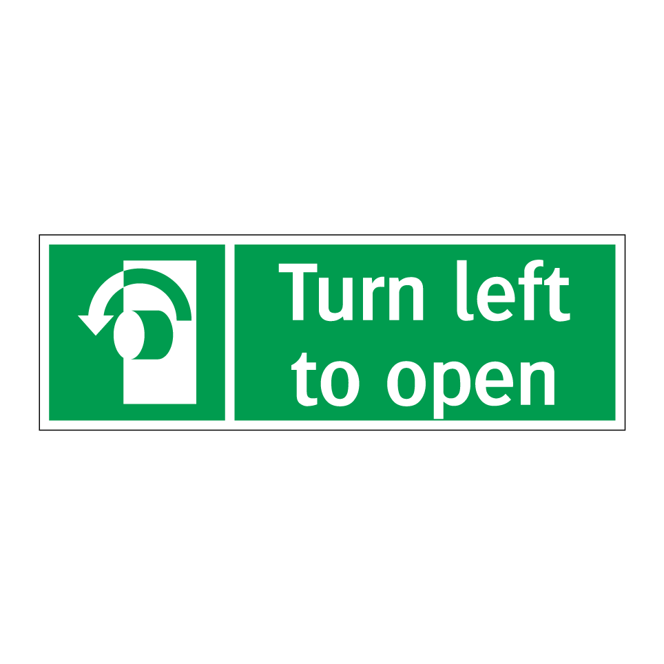 Turn left to open