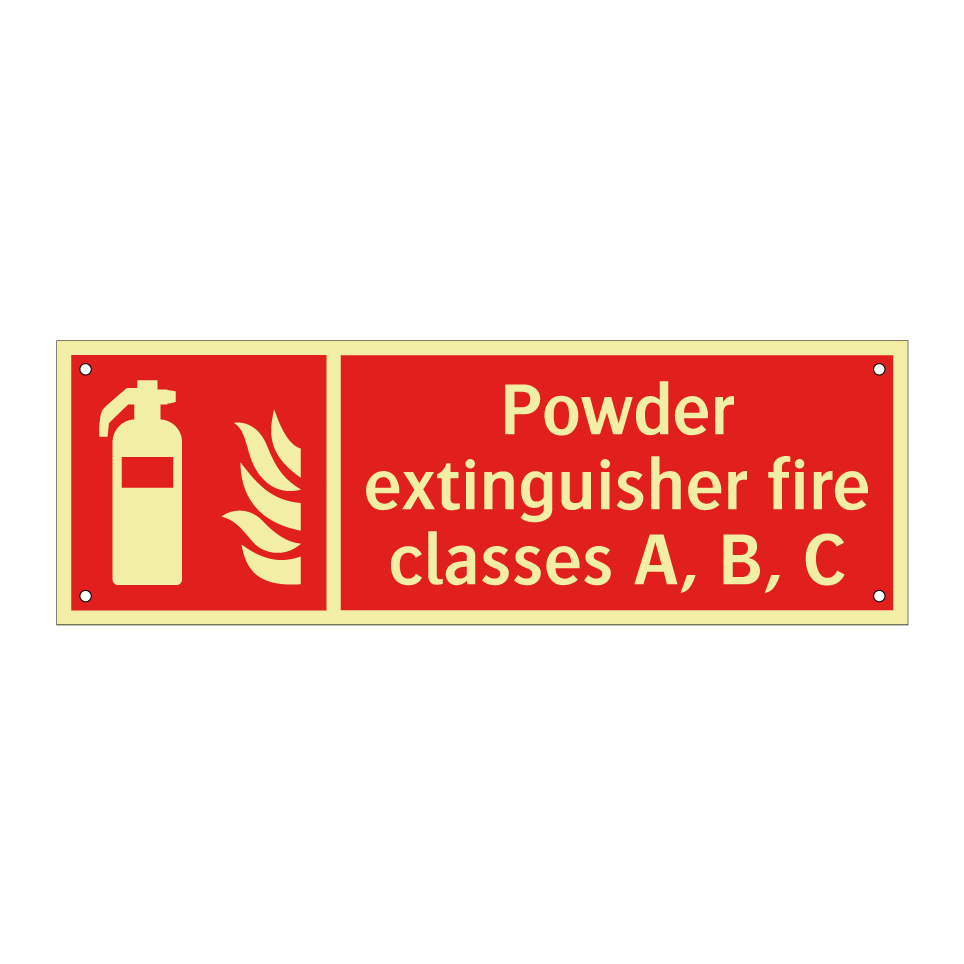Powder extinguisher fire classes A, B, C