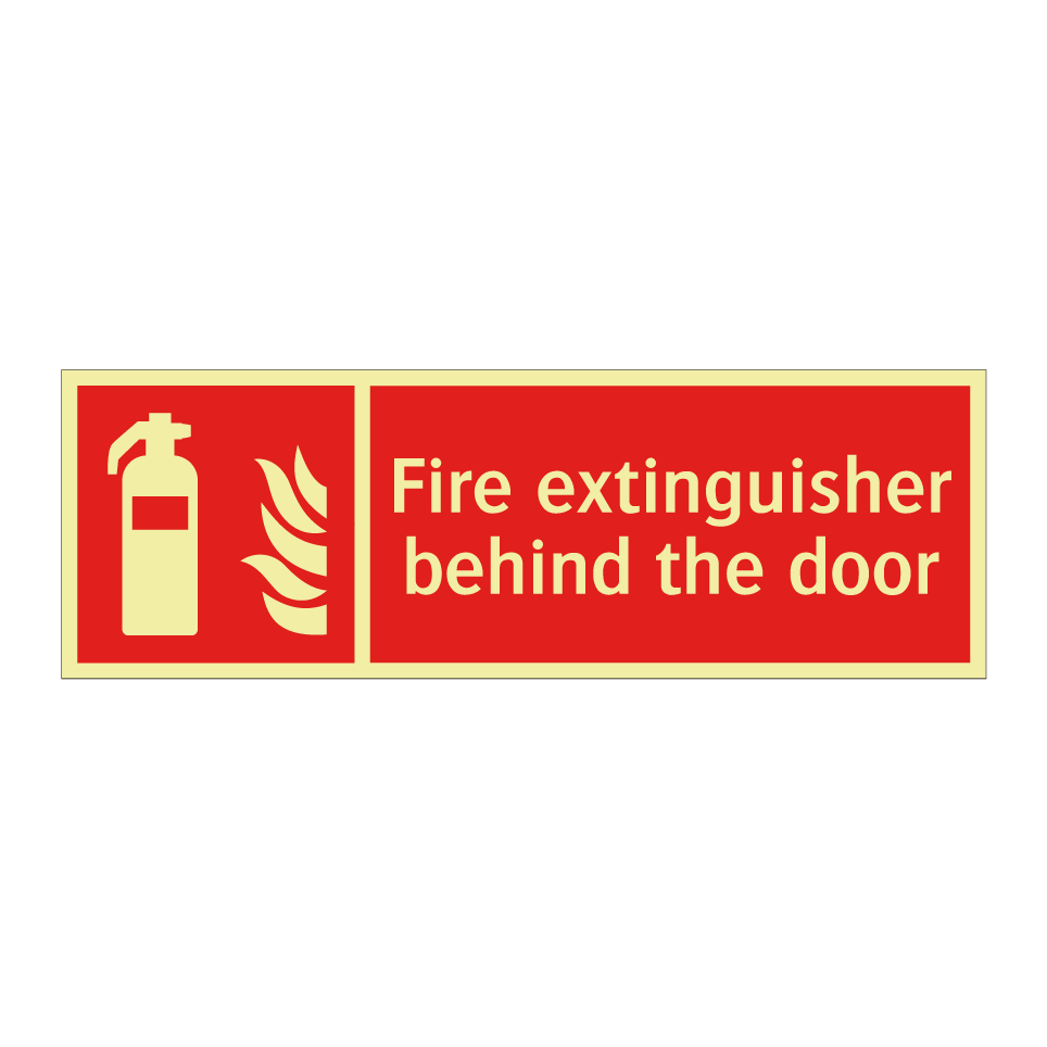 Fire extinguisher behind the door