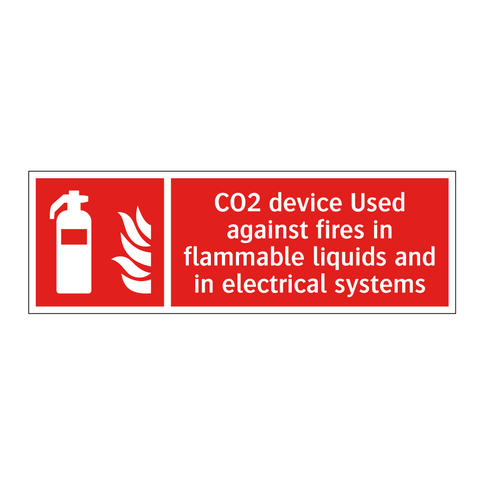 CO2 device Used against fires in flammable liquids and in electrical systems