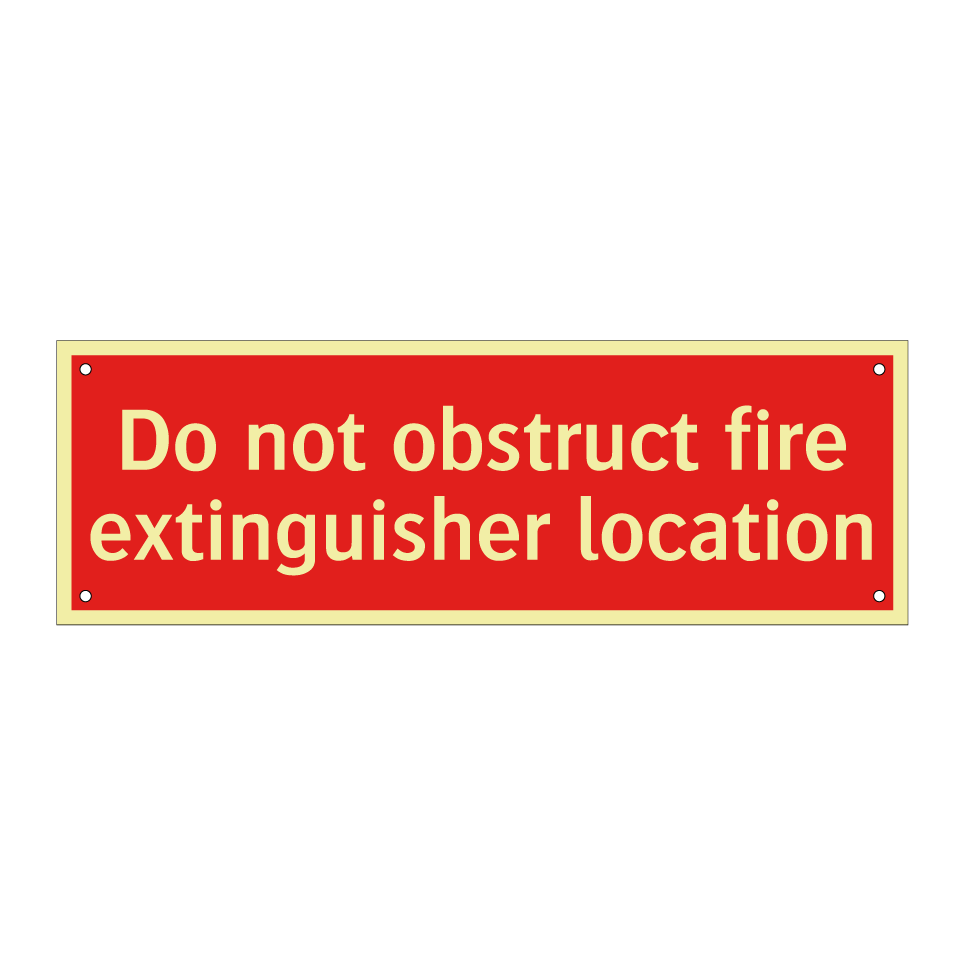 Do not obstruct fire extinguisher location