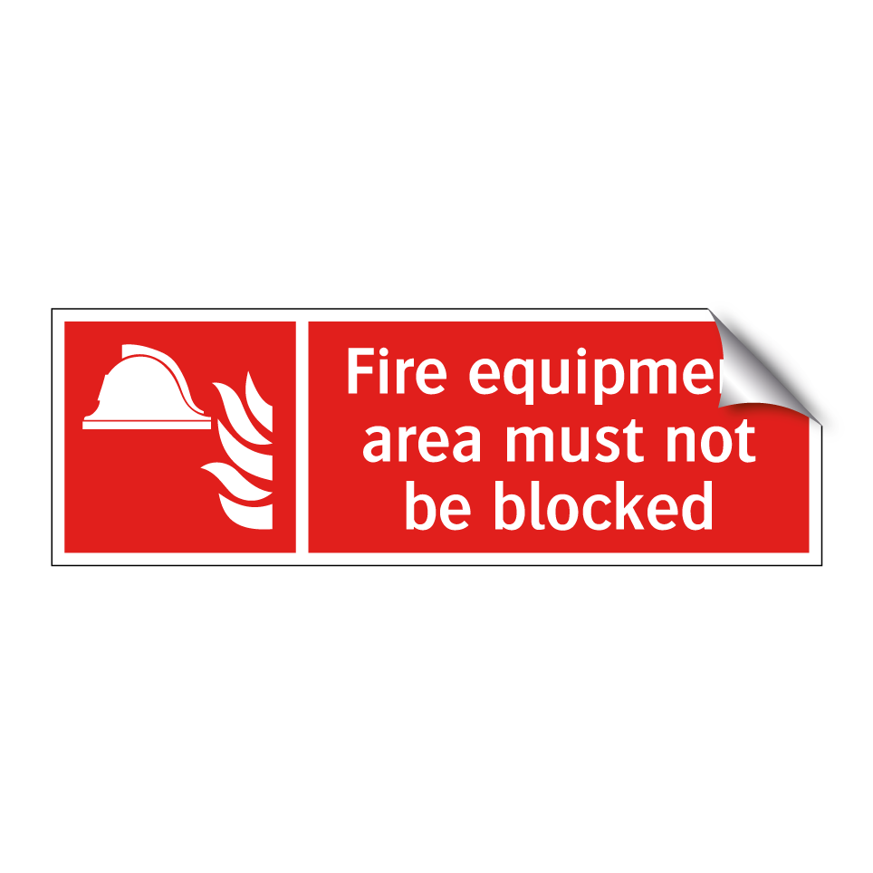 Fire equipment area must not be blocked