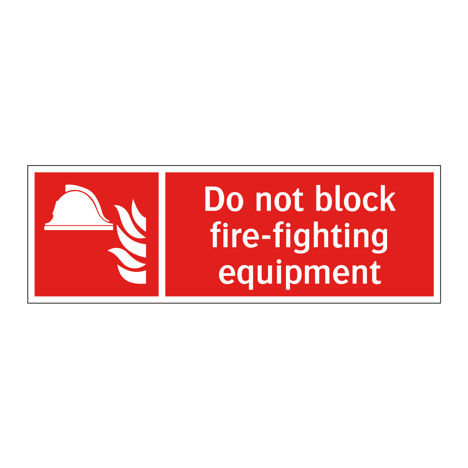 Do not block fire-fighting equipment