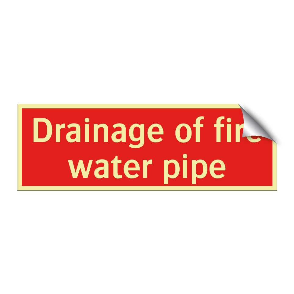 Drainage of fire water pipe