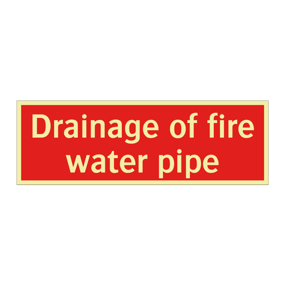 Drainage of fire water pipe