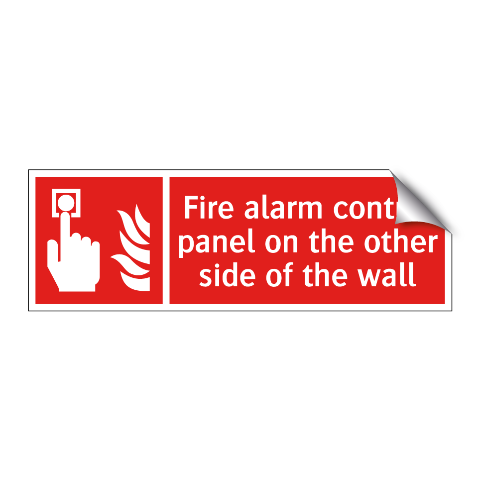 Fire alarm control panel on the other side of the wall