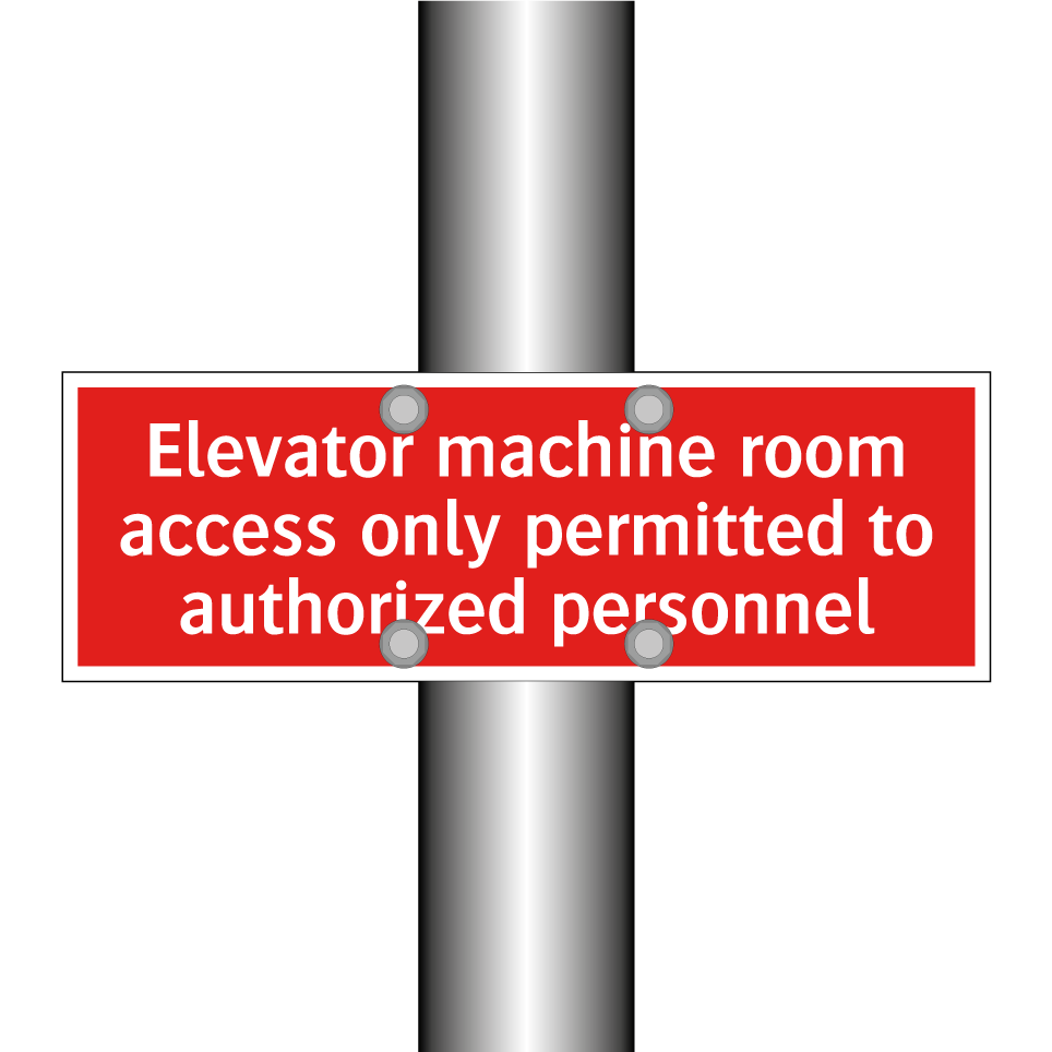 Elevator machine room access only permitted to authorized personnel