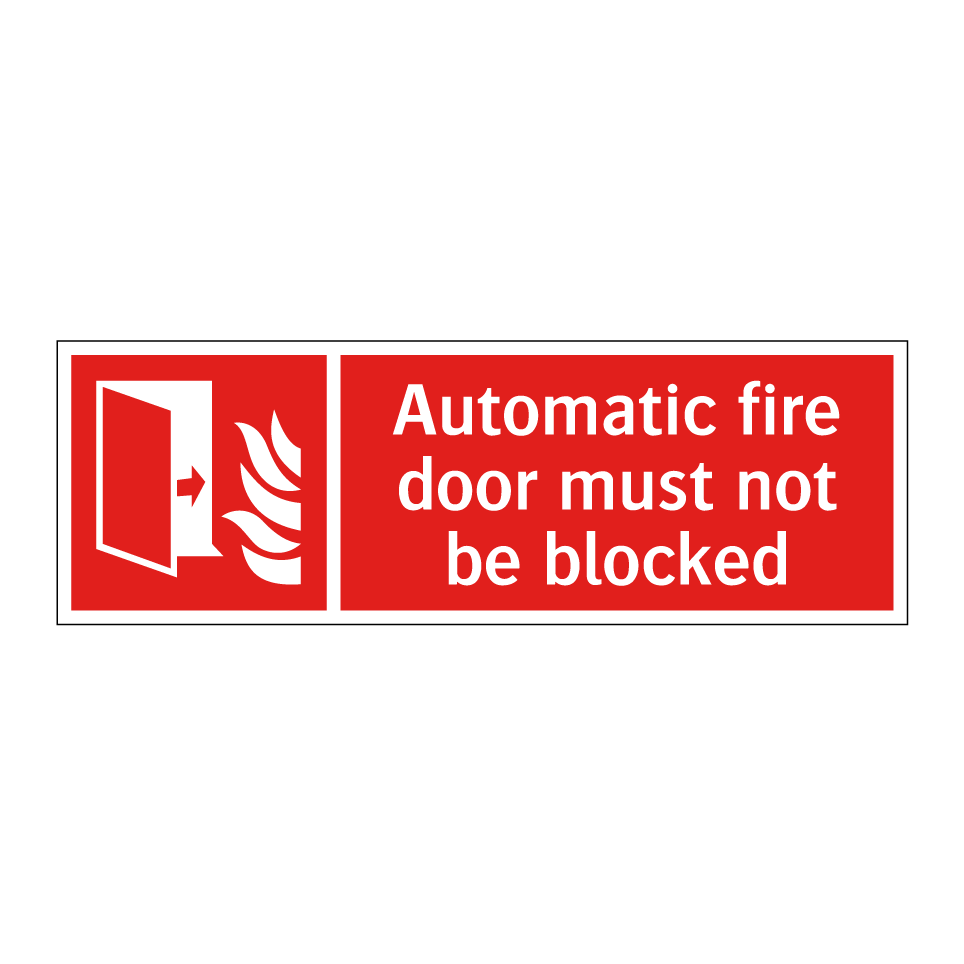 Automatic fire door must not be blocked
