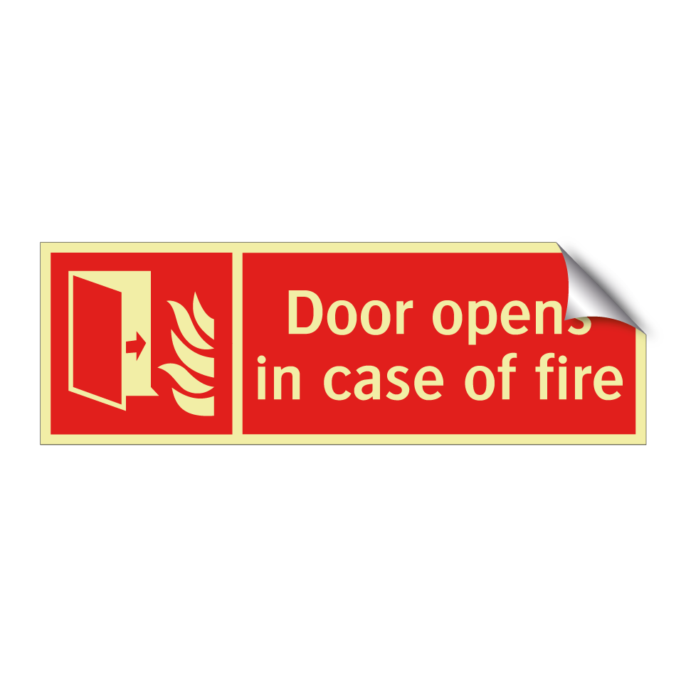 Door opens in case of fire
