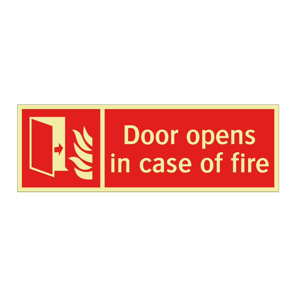 Door opens in case of fire