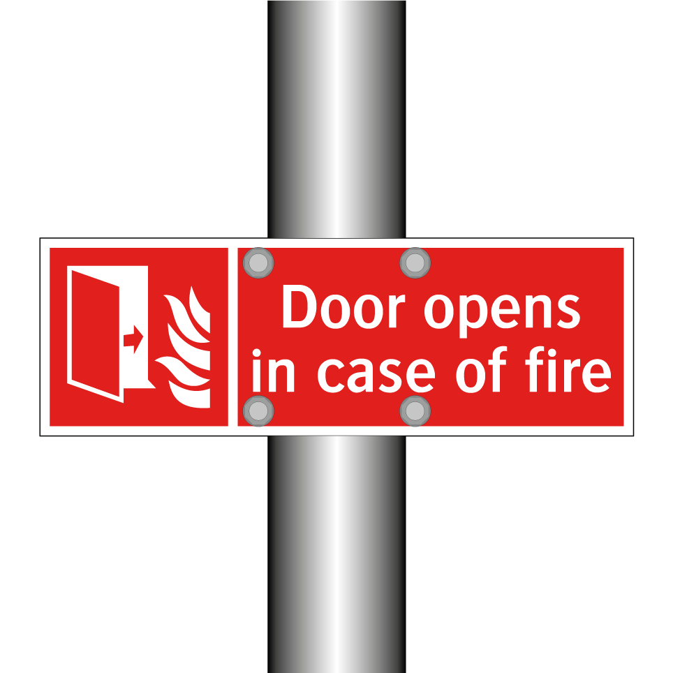 Door opens in case of fire