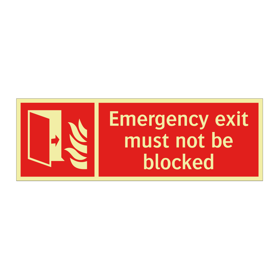Emergency exit must not be blocked