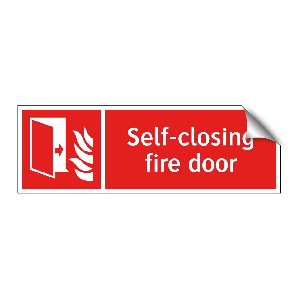 Self-closing fire door