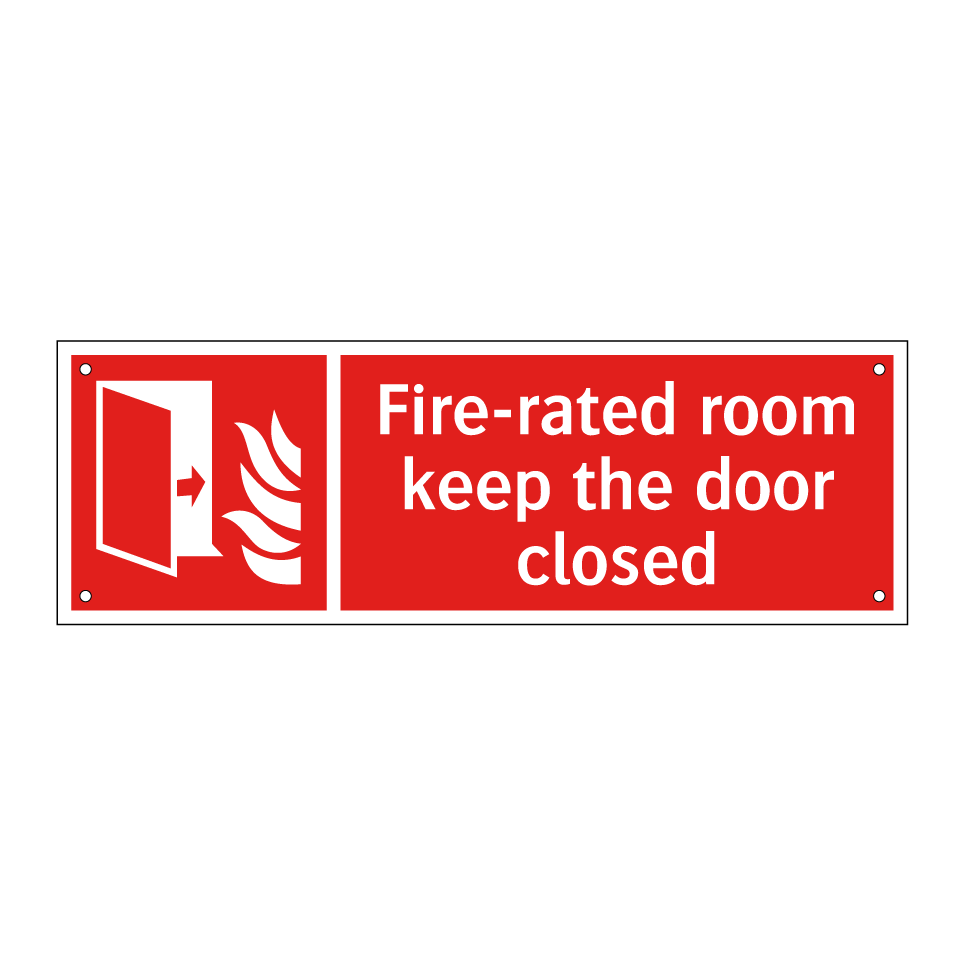 Fire-rated room keep the door closed