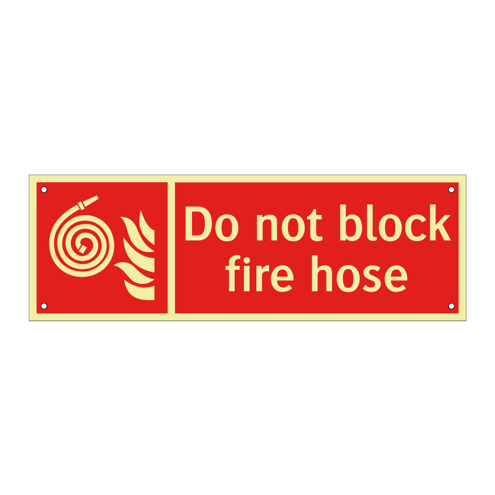 Do not block fire hose