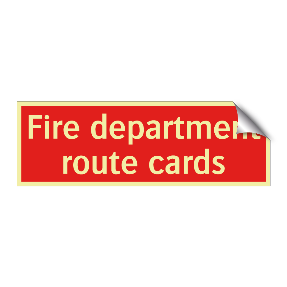 Fire department route cards