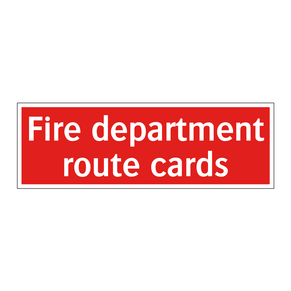 Fire department route cards