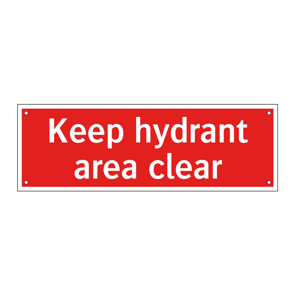 Keep hydrant area clear