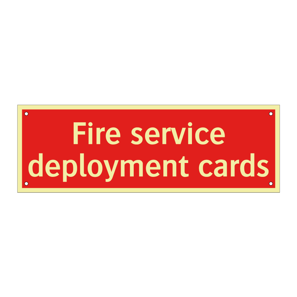 Fire service deployment cards