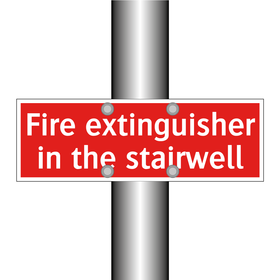 Fire extinguisher in the stairwell