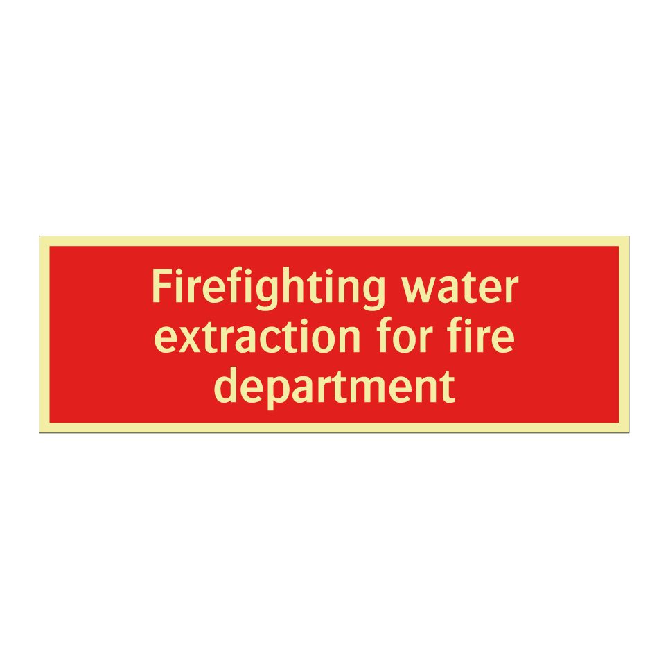 Firefighting water extraction for fire department