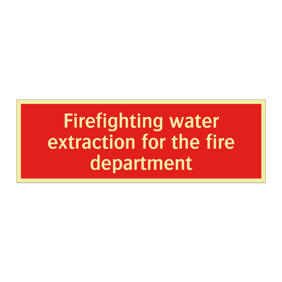 Firefighting water extraction for the fire department