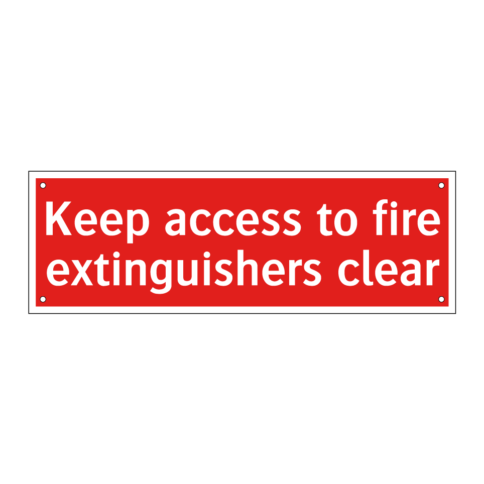 Keep access to fire extinguishers clear