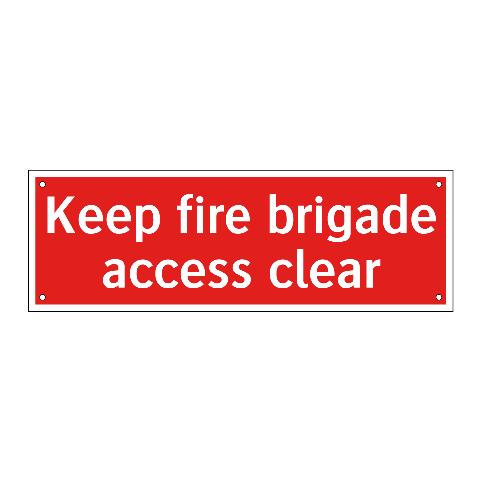 Keep fire brigade access clear