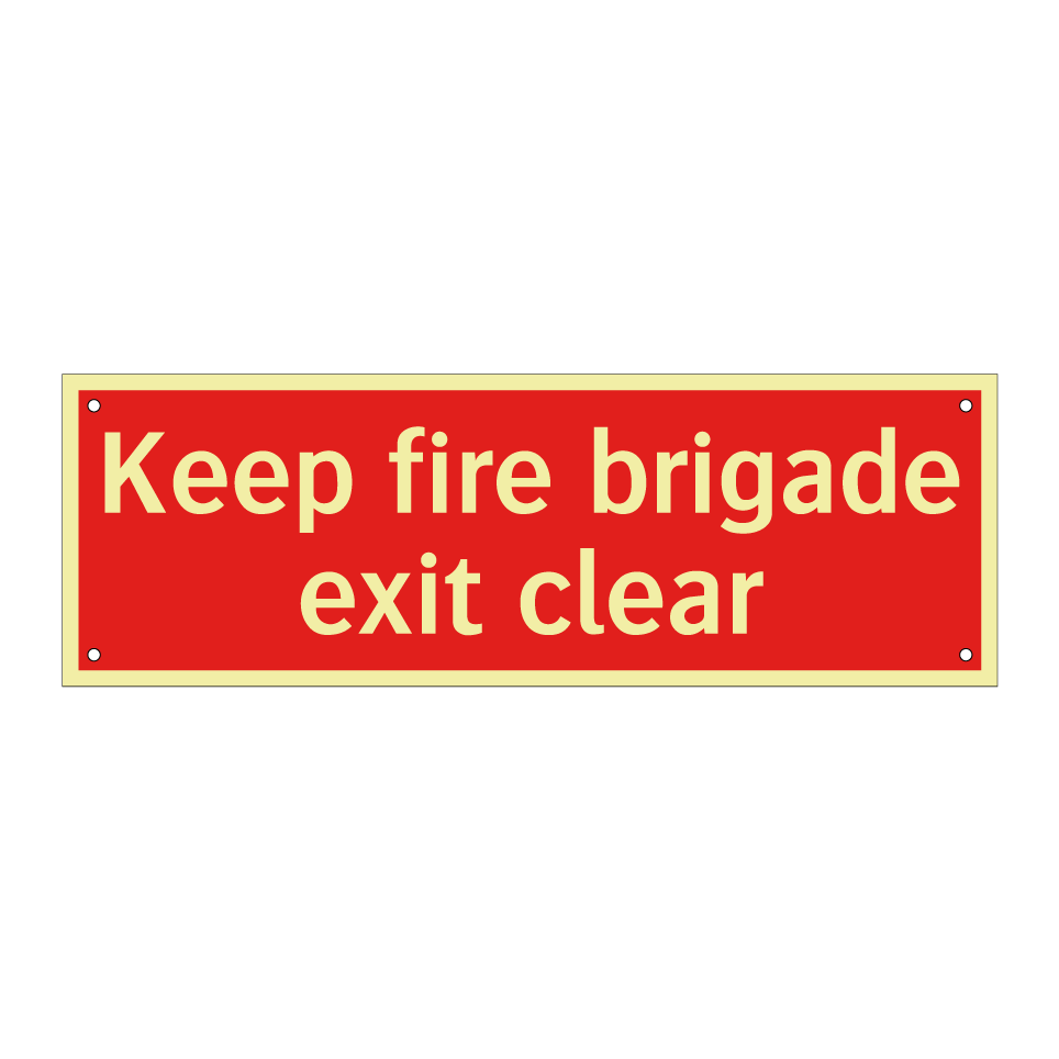 Keep fire brigade exit clear