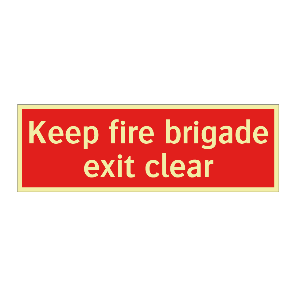 Keep fire brigade exit clear